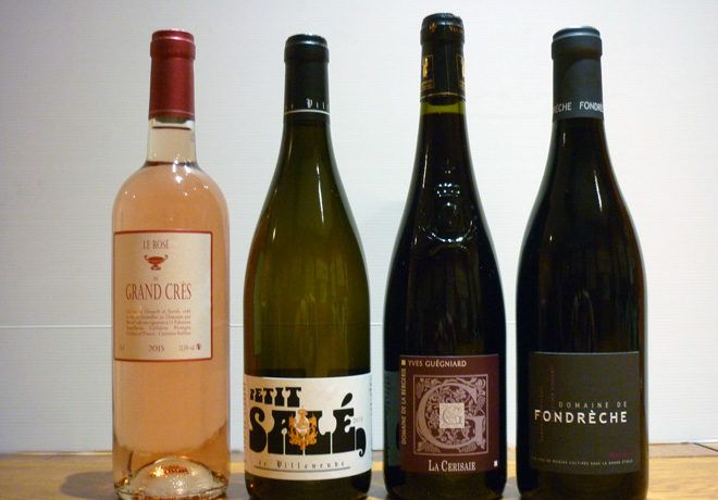 Sélection de vins rouges, rosés et de vins blancs